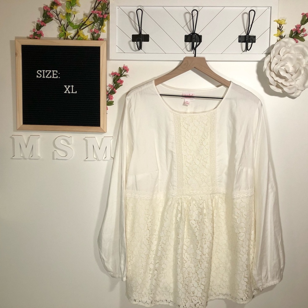 Isabel Maternity Ivory Lace Top - Size XL